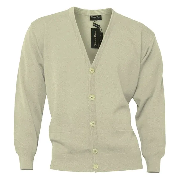 Gionfriddo Made in Italy Italian Merino Blend Cardigan- Oatmeal OATMEAL