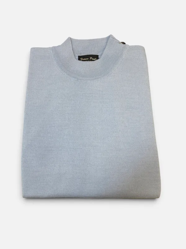 Gionfriddo Made in Italy Italian Merino Blend Turtleneck- Sky SKY