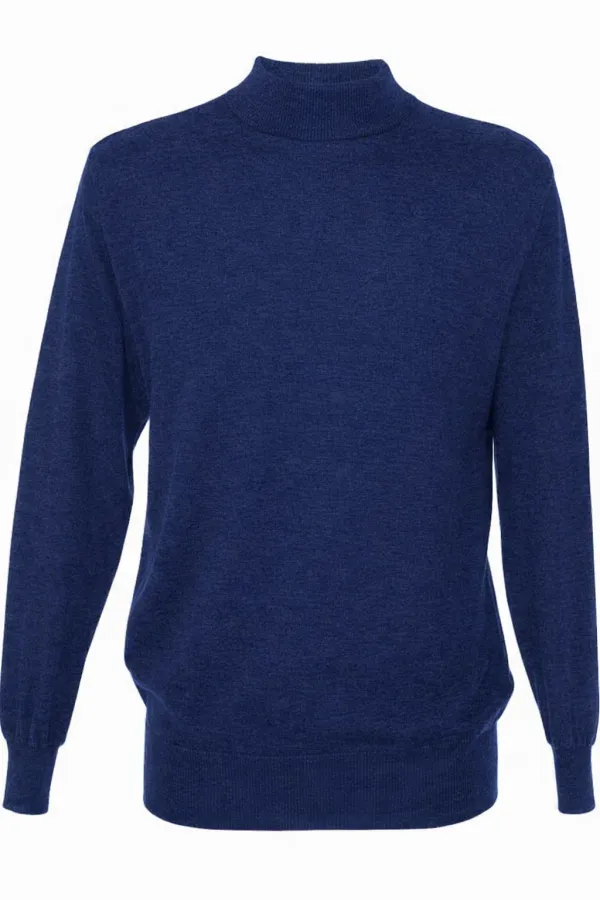 Gionfriddo Made in Italy Italian Merino Blend Turtleneck- Navy NAVY