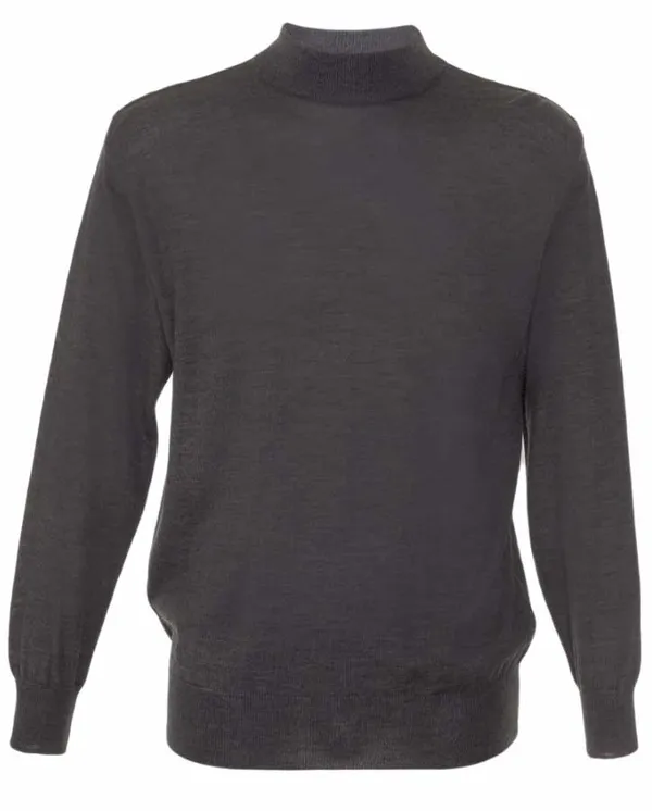 Gionfriddo Made in Italy Italian Merino Blend Turtleneck- Charcoal CHARCOAL