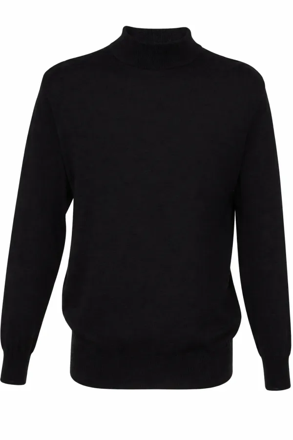Gionfriddo Made in Italy Italian Merino Blend Turtleneck- Black BLACK