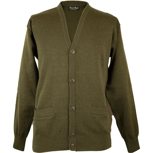 Gionfriddo Made in Italy Italian Merino Blend Cardigan- Moss MOSS