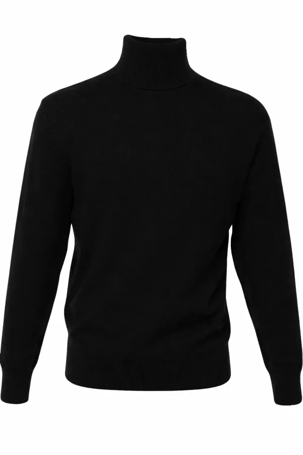 Gionfriddo Made in Italy Italian Merino Blend Rollneck- Black BLACK