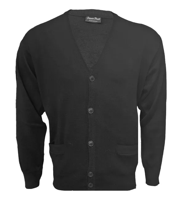 Gionfriddo Made in Italy Italian Merino Blend Cardigan- Black BLACK