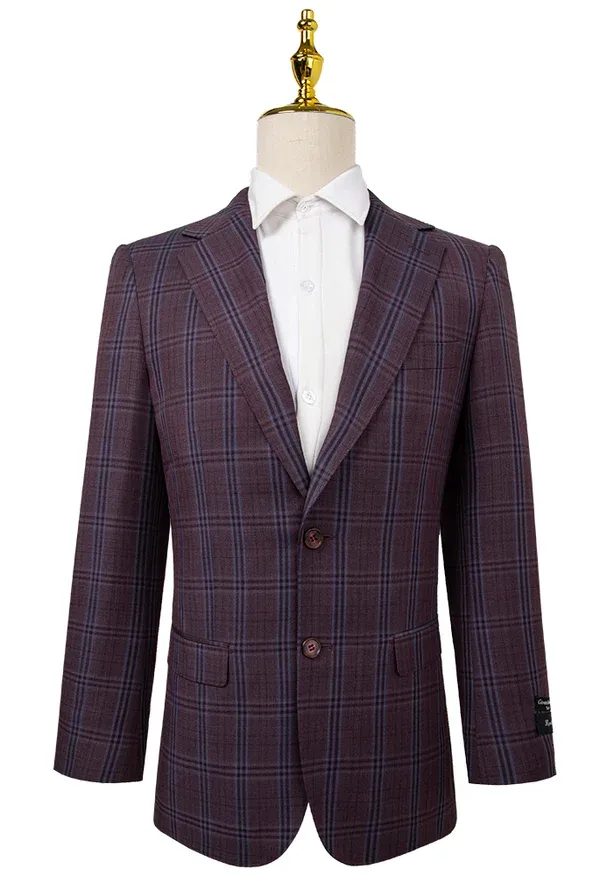 Bresciani Clothing Slim Fit Sport Jacket- Purple PURPLE