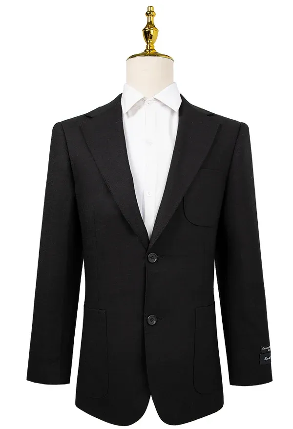 Bresciani Clothing Slim Fit Sport Jacket- Black BLACK