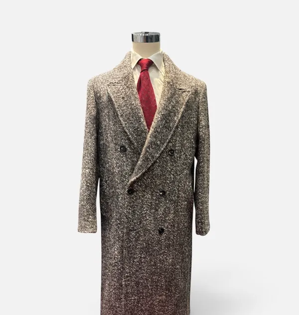 Bugatti Clothing Wool Blend Double Breasted Overcoat- Beige BEIGE