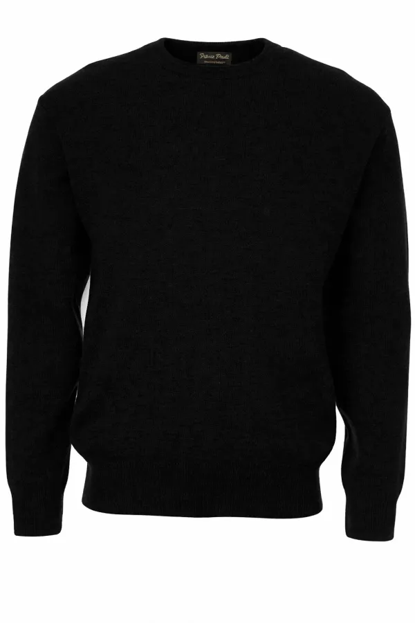 Gionfriddo Made in Italy Merino Wool Blend Crewneck- Black BLACK