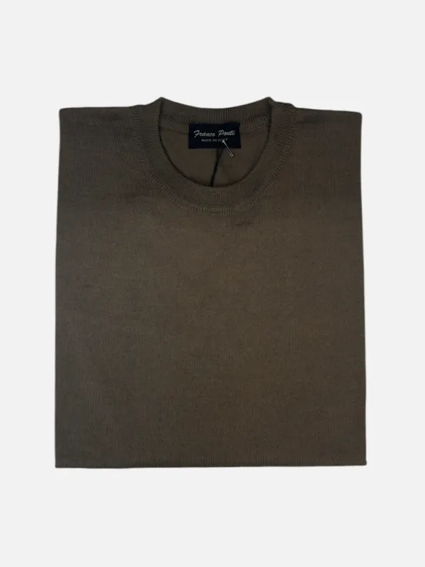 Gionfriddo Made in Italy Merino Wool Blend Crewneck- Taupe TAUPE
