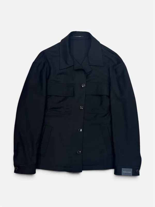 Gabriele Pasini Wool Button Up Shirt- Black BLACK