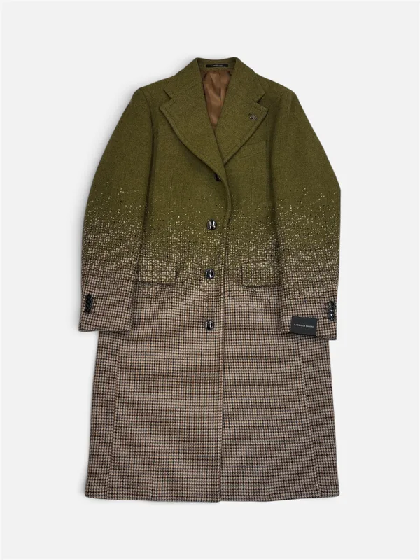Gabriele Pasini Wool Overcoat- Green/Beige GREEN/BEIGE