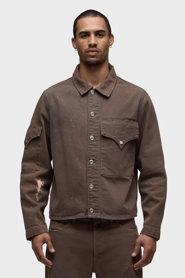 Hudson Jeans Flap Shirt- Brown BROWN
