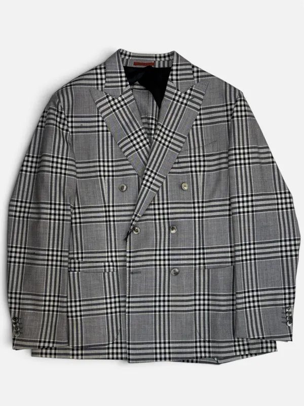 Olliver Gray Alberto DB Check Sportcoat- Black/White WHITE BLACK