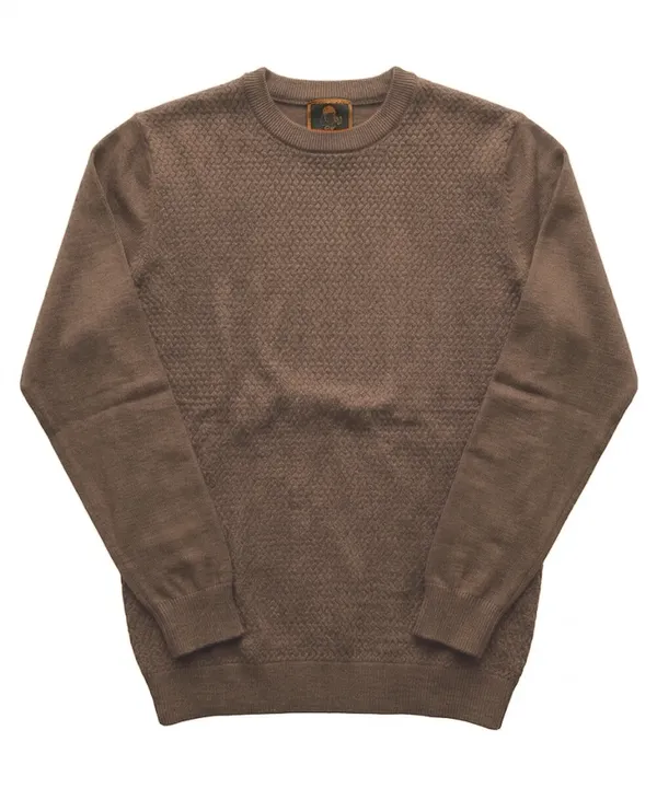 Cigar Couture Basketweave Crew Neck Sweater- Sand SAND