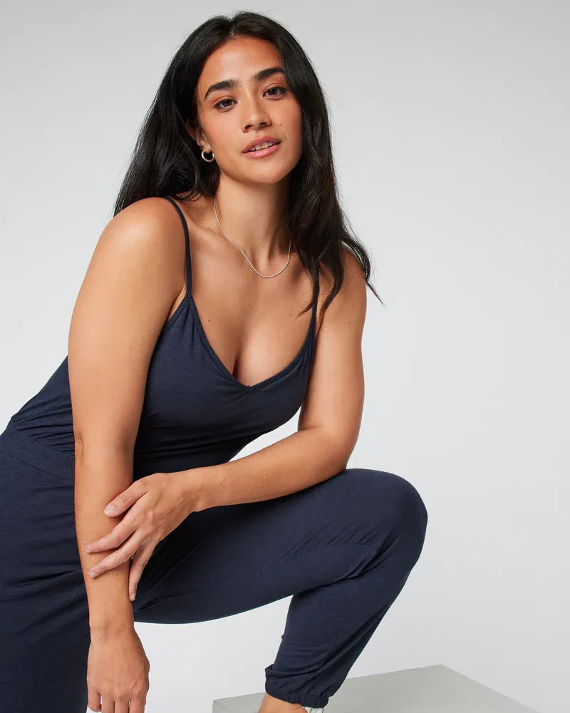 Vuori Women's Lux Jogger Jumpsuit Midnight Heather