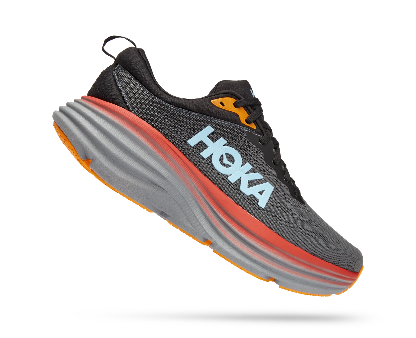 Hoka One One Gray and Orange Athletic Shoes with Breathable Mesh Men main image 4