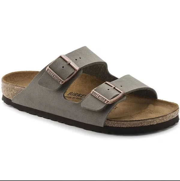 Birkenstock Arizona Stone Birkibuc - Regular Width Stone