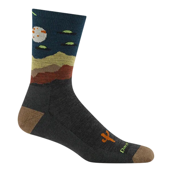 DARN TOUGH SOCKS MEN'S SPACED OUT MICRO CREW LIGHTWEIGHT HIKING SOCKS CHARCOAL