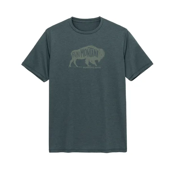 Runner's Edge Men's LuxDry Tee - Bison Dark Forest