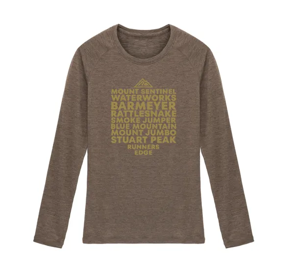 Runner's Edge Women's Performance Long Sleeve - Missoula Trails Chestnut