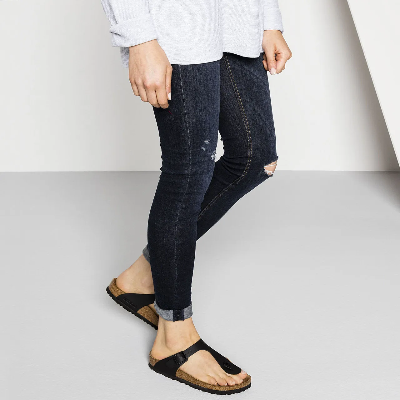 Birkenstock Women's Gizeh Birko-Flor (Regular Width) Black