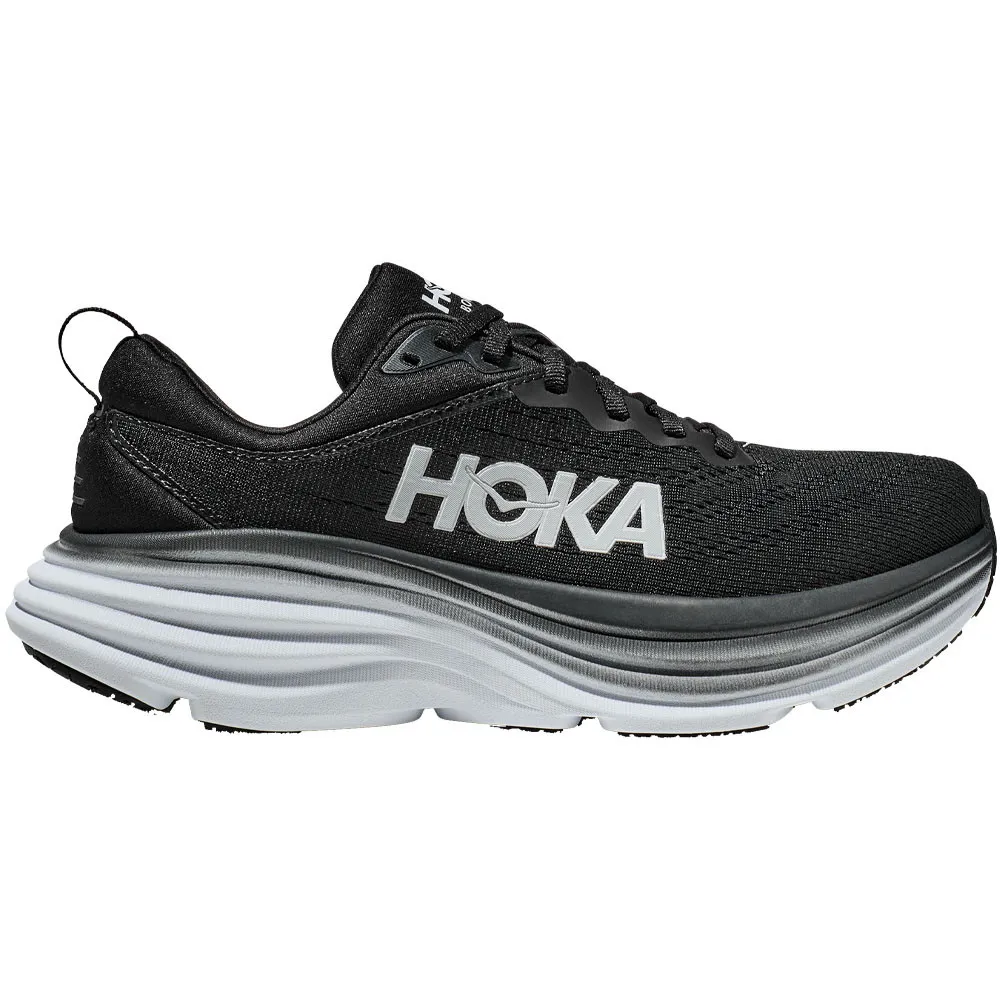 Hoka Women's Bondi 8 Black / White (Medium Width)