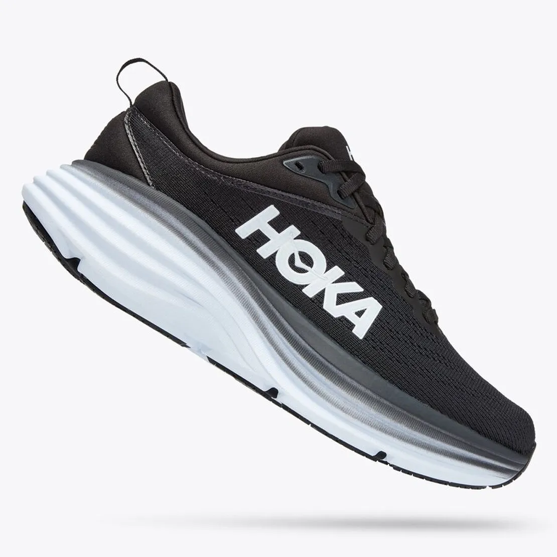 Hoka Women's Bondi 8 Black / White (Wide Width)