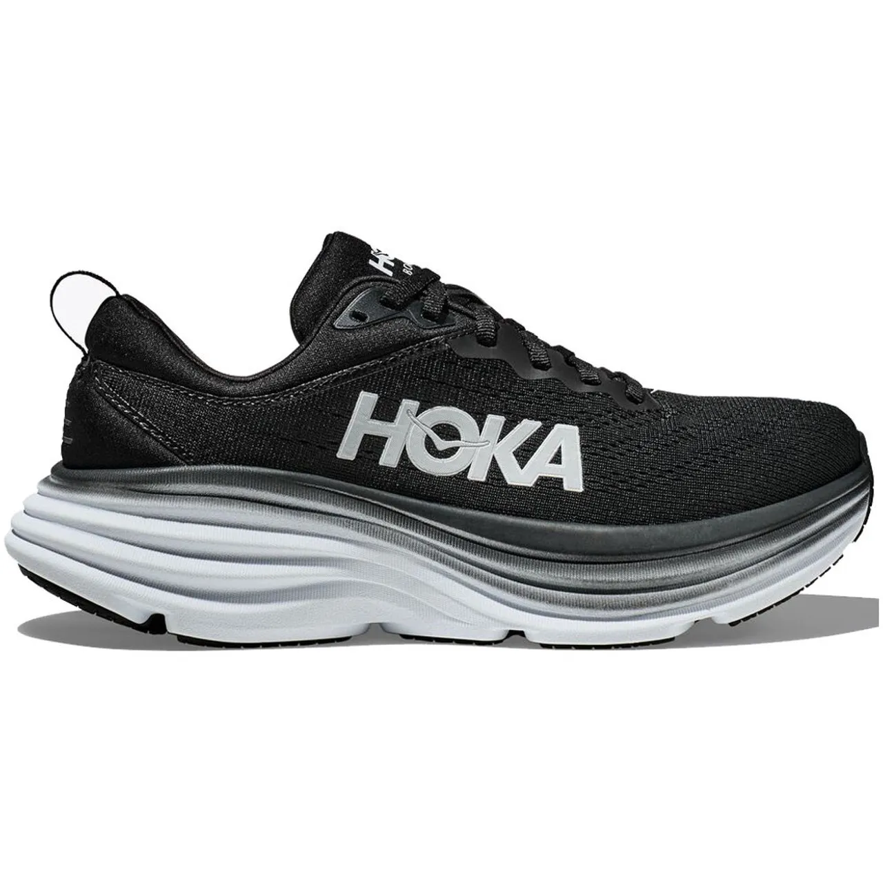 Hoka Women's Bondi 8 Black / White (Wide Width)