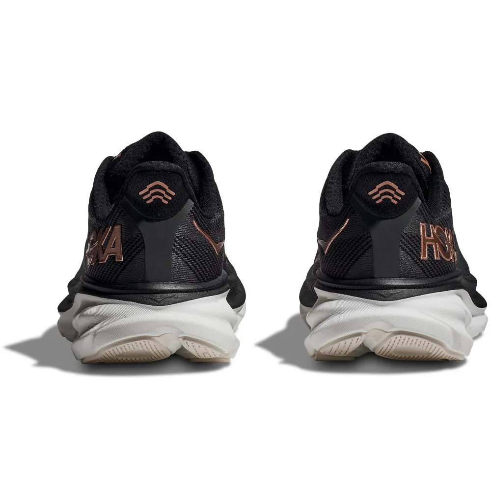 Hoka Women's Clifton 9 Black / Rose Gold (Wide Width)