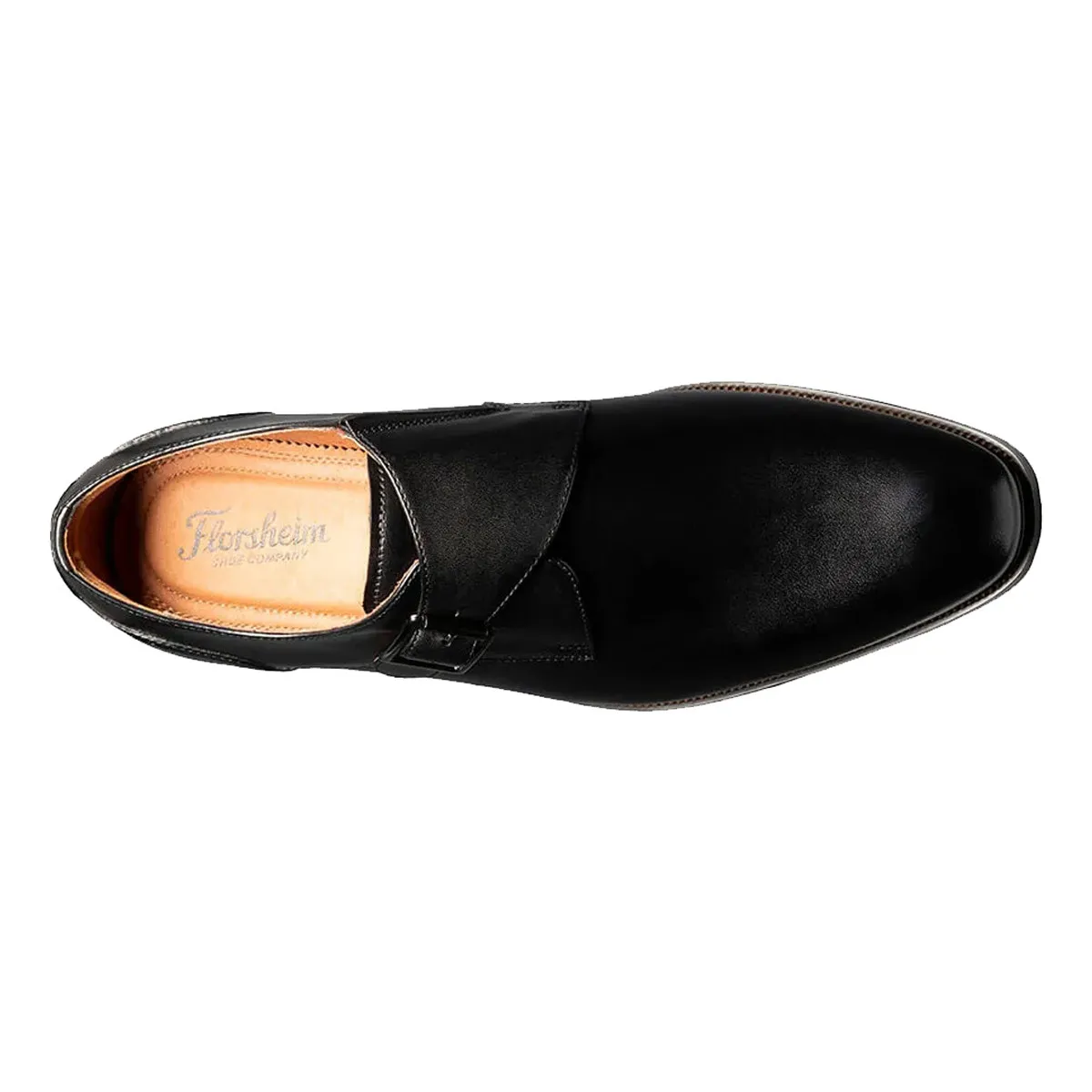 Florsheim Black Leather Single Monk Strap Dress Shoes Florsheim Imperial All Leather Black Single Monk Strap Dress  main image 3
