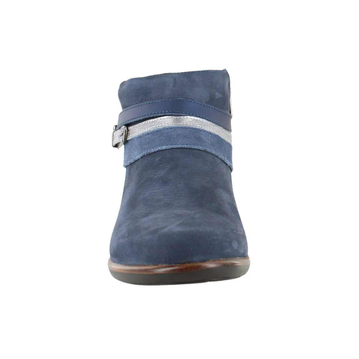 Naot Women's Sumatra Navy Velvet Nubuck with Blue and Pewter Straps