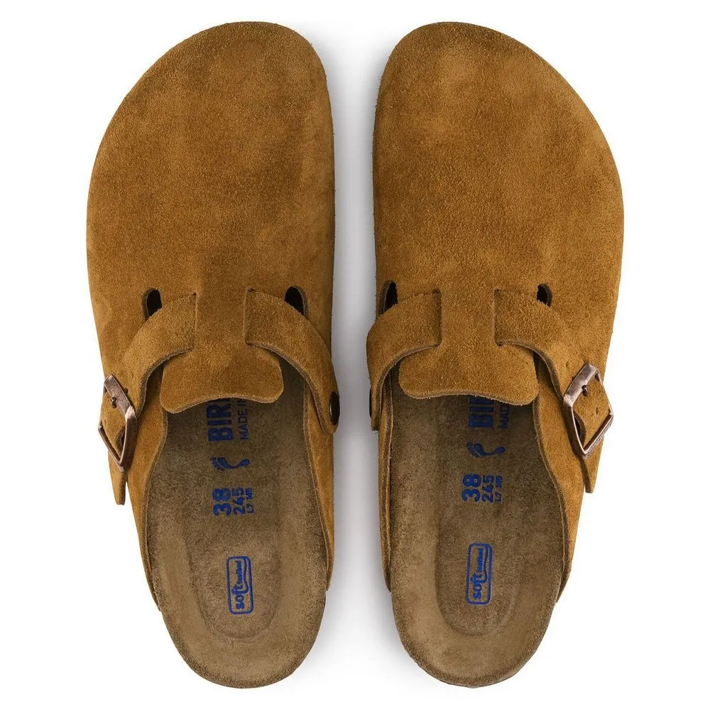 Birkenstock Boston Soft Footbed Suede Leather (Narrow Width) Mink