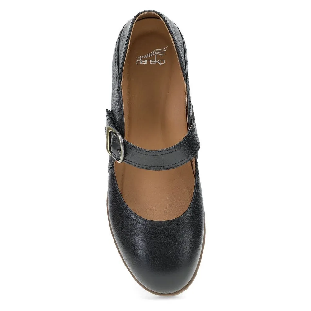 Dansko Women's Sandy Black Waterproof Milled