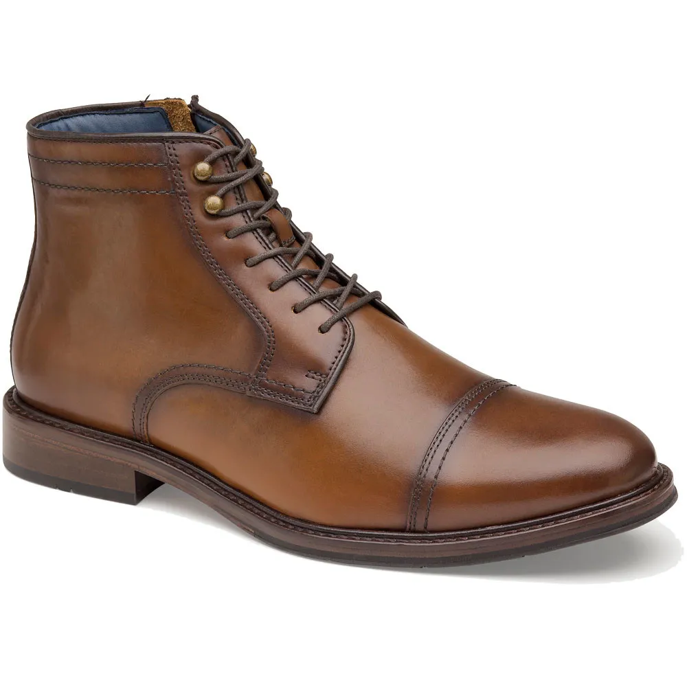 Johnston & Murphy Men's XC Flex Raleigh Cap Toe Zip Boot Dark Tan