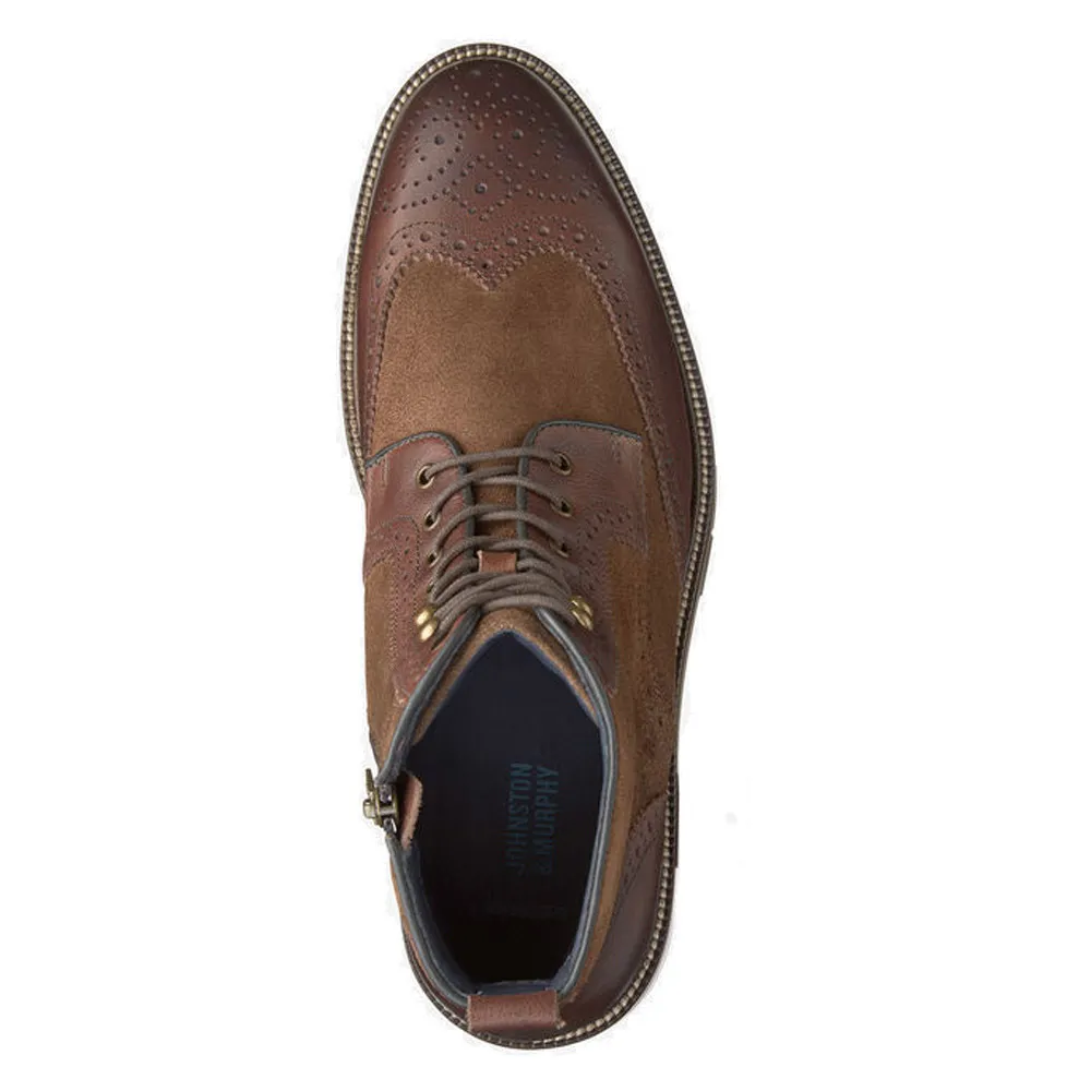 Johnston & Murphy Men's XC Flex Cody Wingtip Zip Boot Mahogany