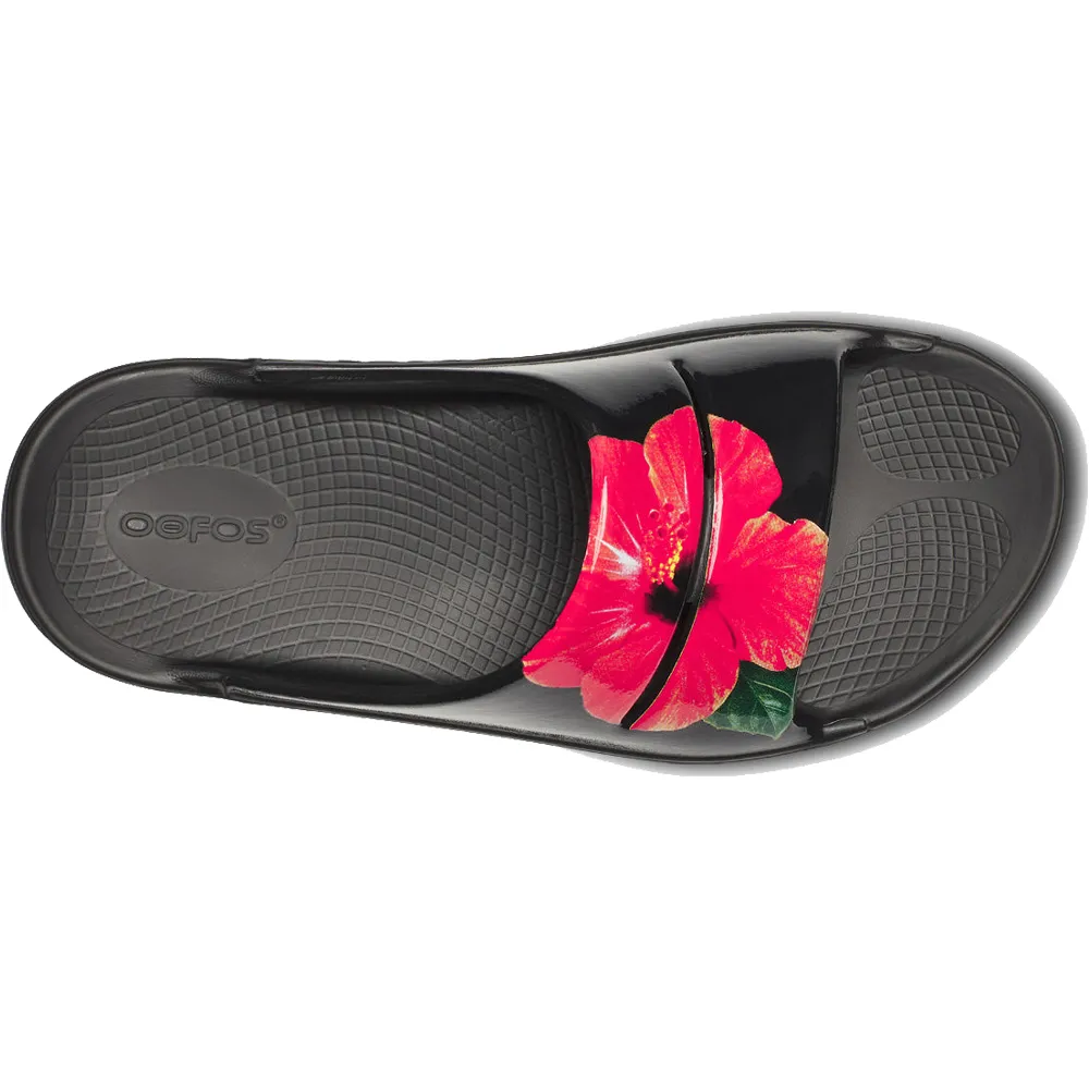 Oofos OOahh Limited Slide Hibiscus