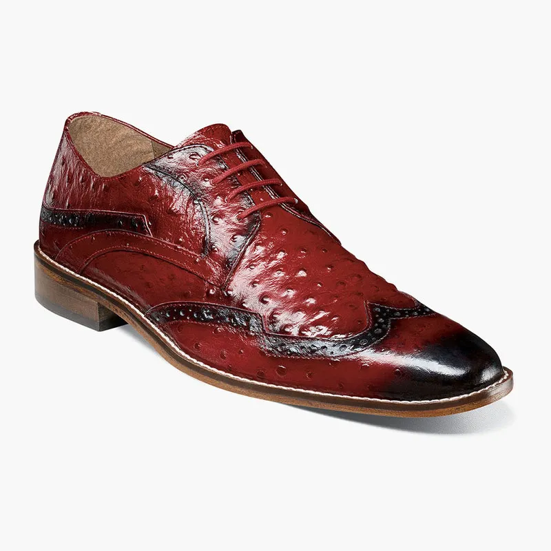 STOIC シングレッドMサイズ Stacy Adams Men's Gennaro Wingtip Oxford Red