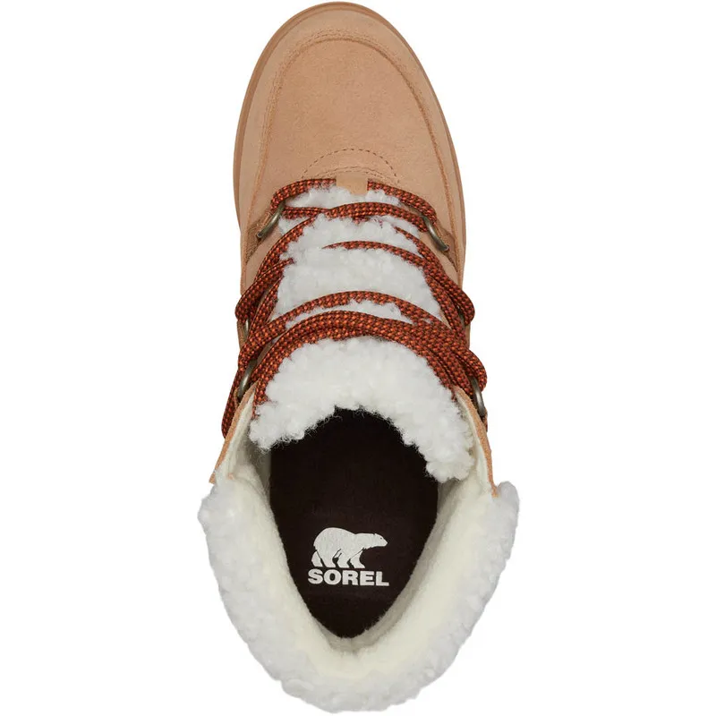 Sorel Women's Evie Cozy Lace Bootie Tawny Buff / Wood
