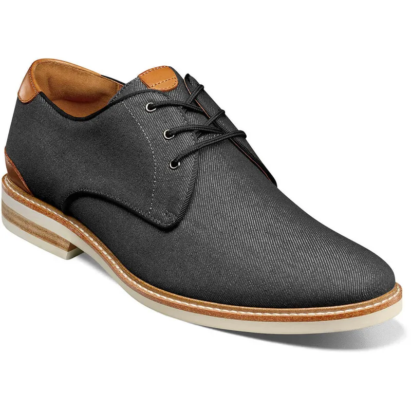 Florsheim Leather and Canvas Highland Black and Tan Oxfords DSC_2734.jpg?v=1573668981 main image 4