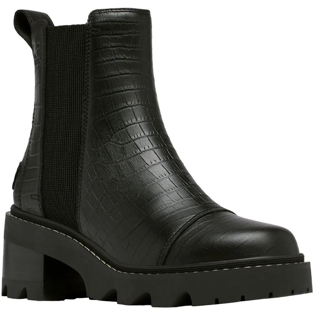 Sorel Women's Joan Now Chelsea Boot Black / Tawny Buff Croc