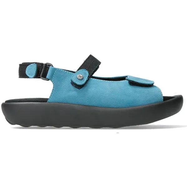 Wolky Women's Jewel Sandal Black / Blue (Extra Wide Width)