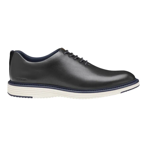 Johnston & Murphy Men's Upton One-Piece Perfed Plain Toe Black Full Grain Leather