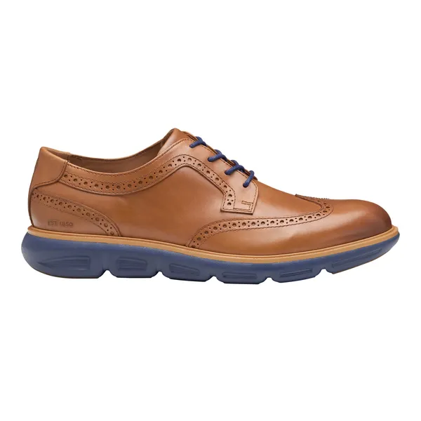 Johnston & Murphy Men's Larkin Wingtip Tan Italian Calfskin