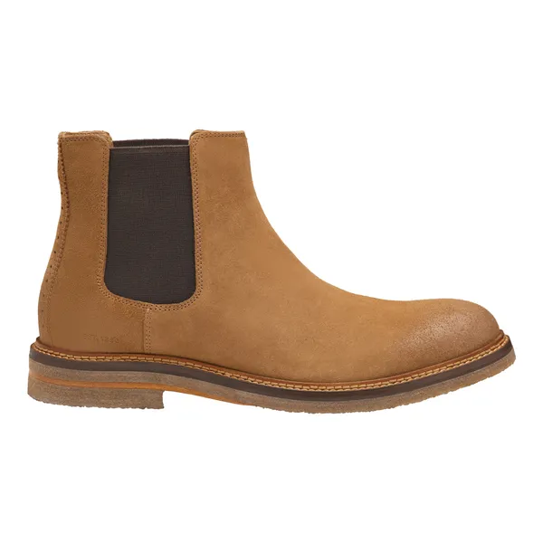 Johnston & Murphy Men's Calder Chelsea Boot Snuff Waxed Suede