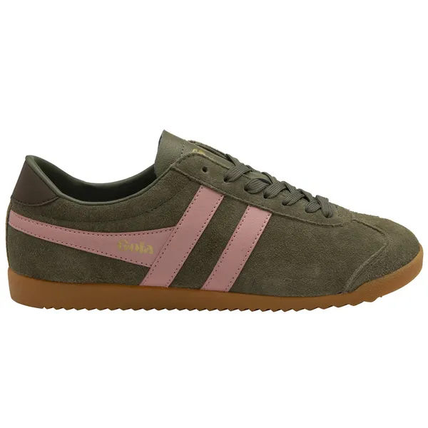 Gola Women's Bullet Suede Khaki / Coral Pink / Dark Brown