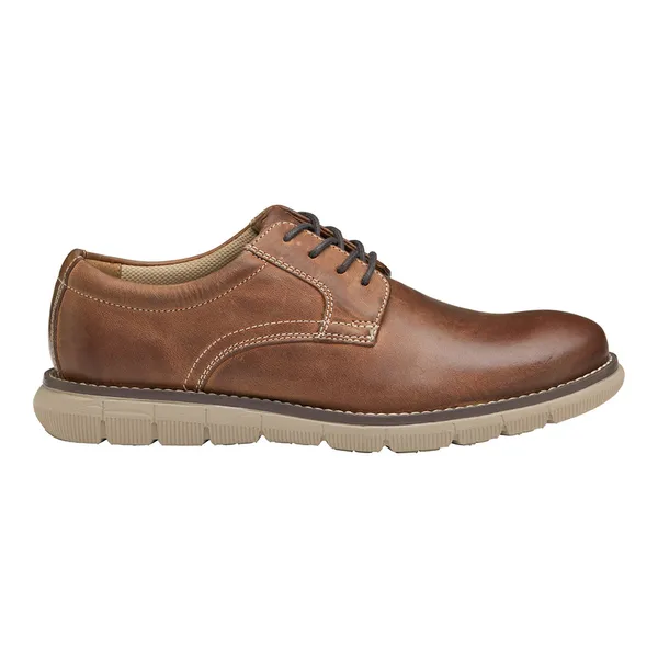 Johnston & Murphy Big Kid Holden Plain Toe Brown Oiled Full Grain