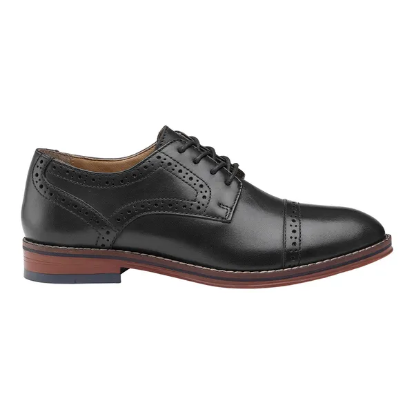 Johnston & Murphy Big Kid Conard Cap Toe Black Full Grain
