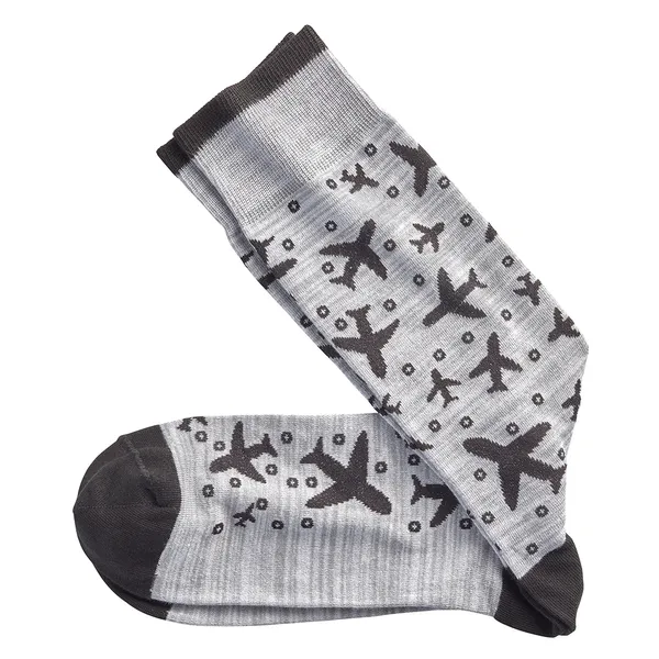 Johnston & Murphy Novelty Socks Gray Planes