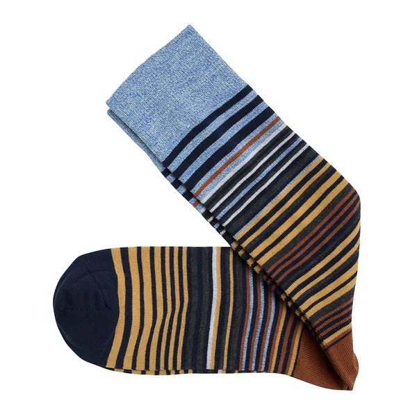 Johnston & Murphy Striped Dress Socks Navy / Rust