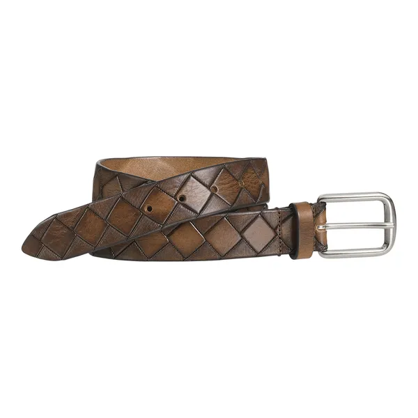 Johnston & Murphy Basketweave Belt Tan
